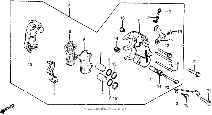 Cm400c front brake caliper 81