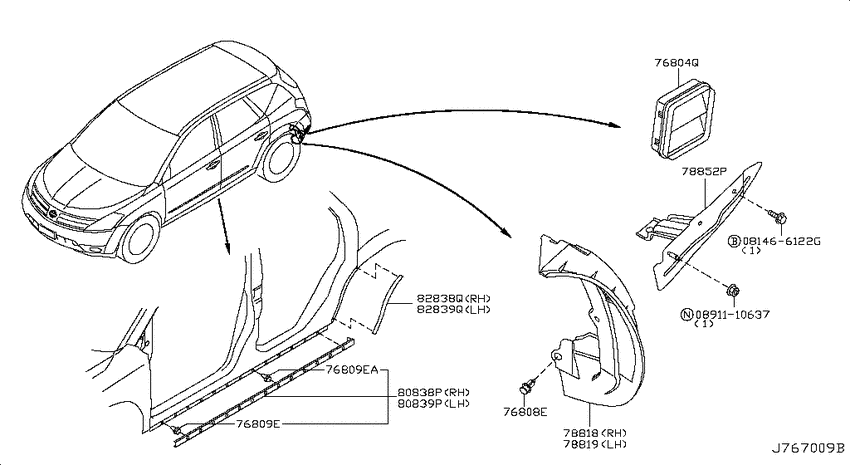 Body side fitting