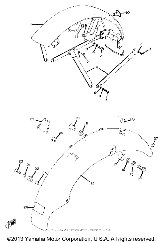 Front fender rear fender