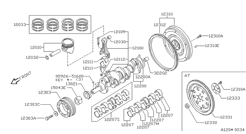 Piston,crankshaft & flywheel