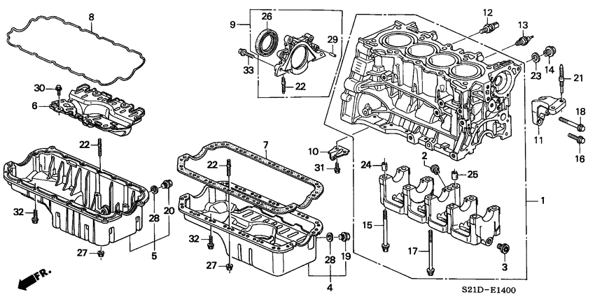 Cylinder block/oil pan