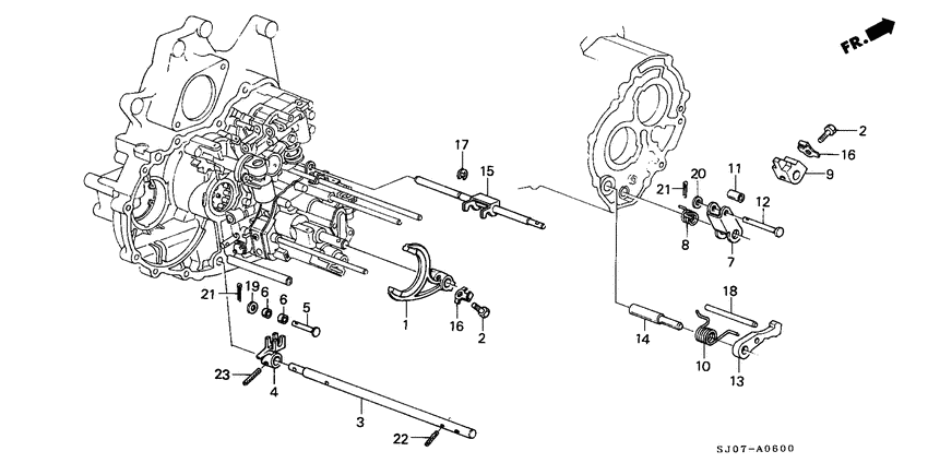 Shift fork/ throttle valve shaft