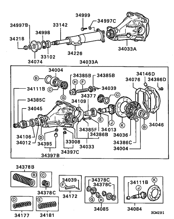Rear axle differential