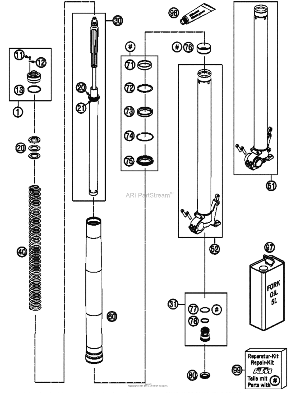 Front Fork, Disassembled