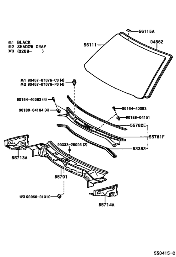 Cowl Panel & Windshield Glass