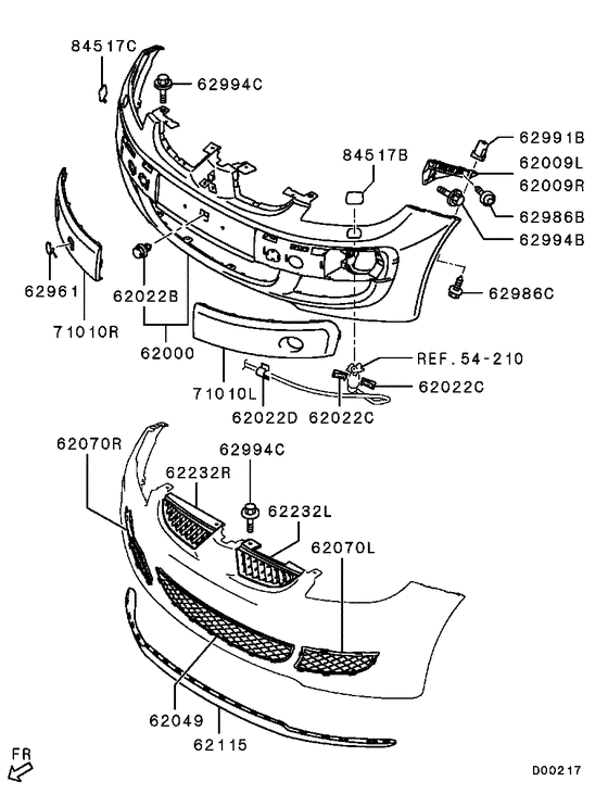 Front bumper & support for 2005 2008 Mitsubishi COLT Z37A EUR