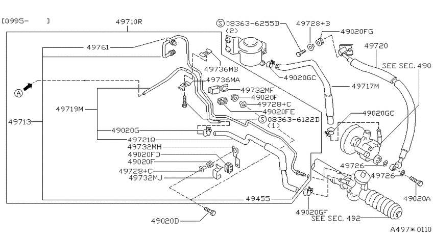 Power steering piping