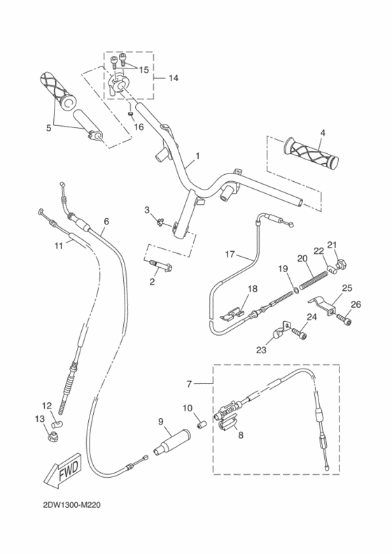 Steering handle & cable