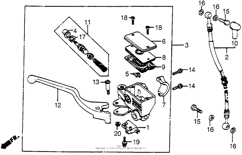 Front brake master cyl.
