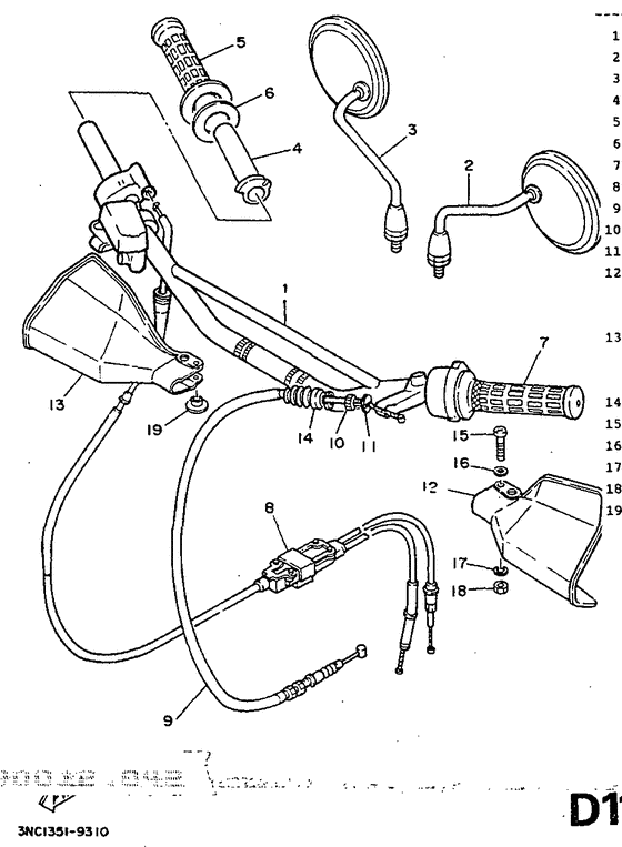 Steering handle & cable