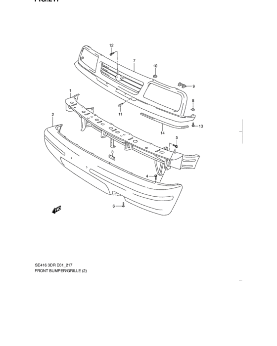Front bumper and grille