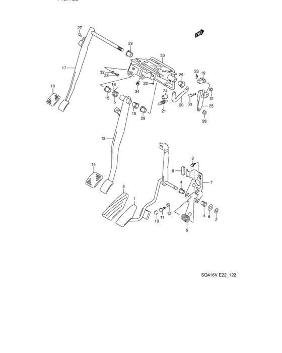 Pedal and pedal bracket