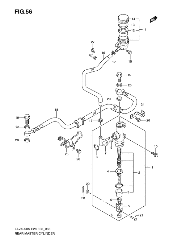 Rear master cylinder