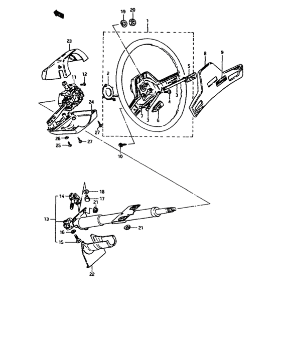 Steering wheel and column