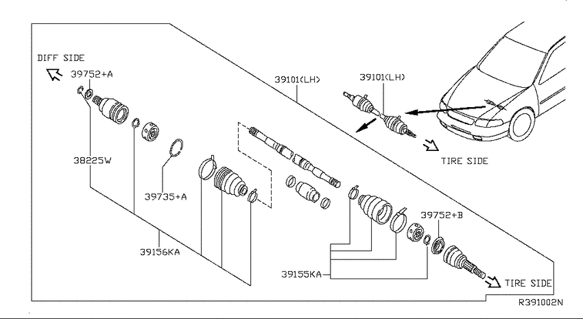 Front drive shaft (ff)