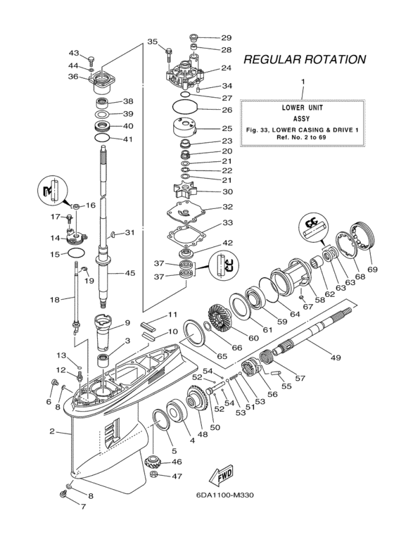 Lower casing drive