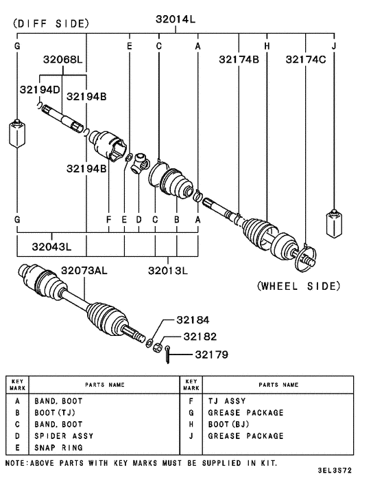 Front axle drive shaft
