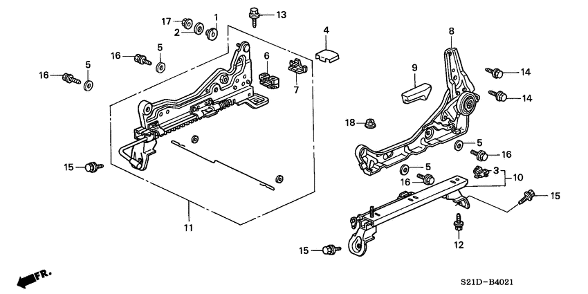 Front seat components