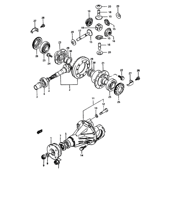 Rear differential gear for Suzuki SAMURAI SJ413 U.S.A. sales region