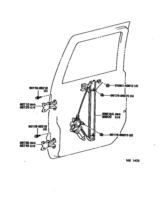 Front Door Window Regulator & Hinge