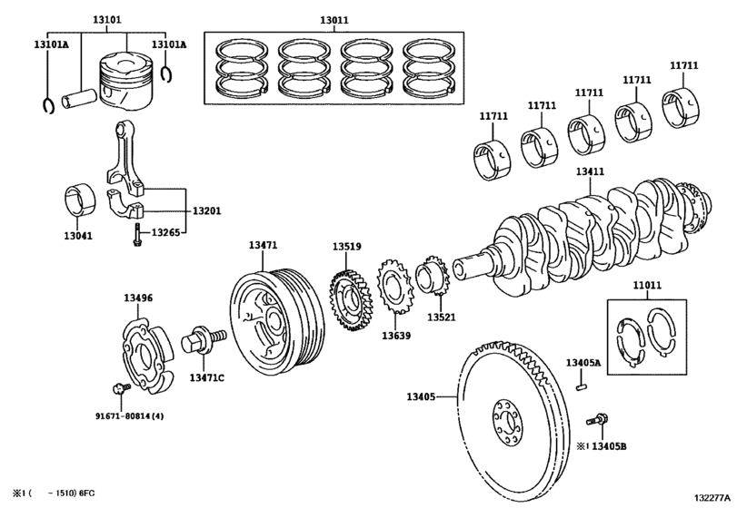 Crankshaft & Piston for 2015 - 2018 Toyota LAND CRUISER PRADO GDJ150 ...