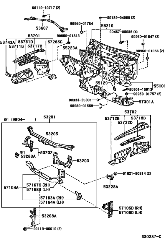 Front Fender Apron & Dash Panel