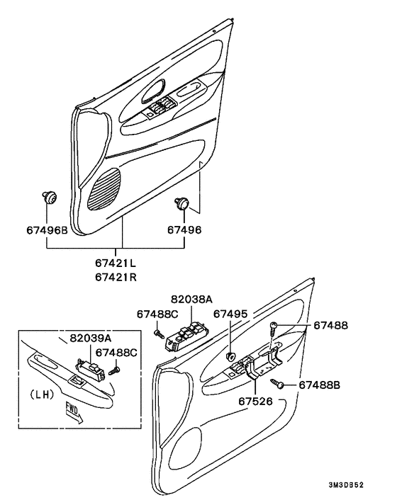 Front door trim & pull handle