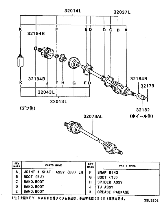 Front axle drive shaft