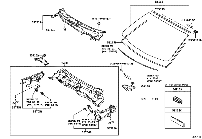 Cowl Panel & Windshield Glass