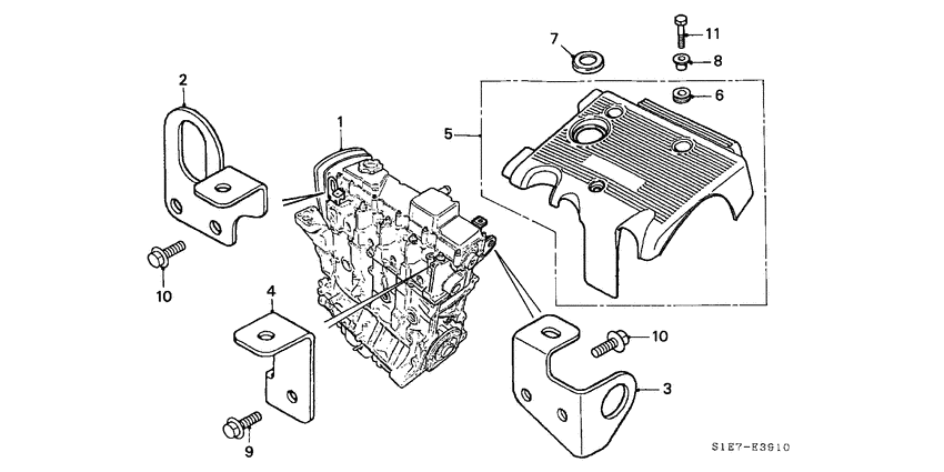Engine assy./ acoustic cover