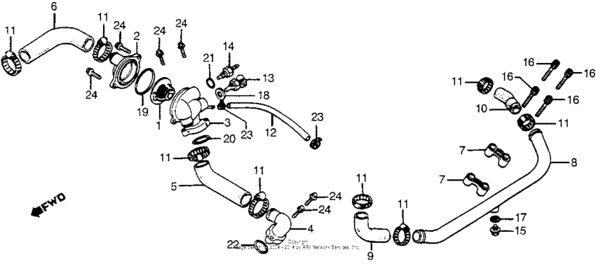 Thermostat + water pipe