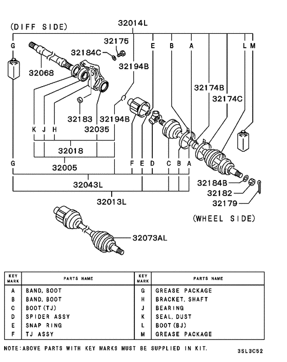 Front axle drive shaft