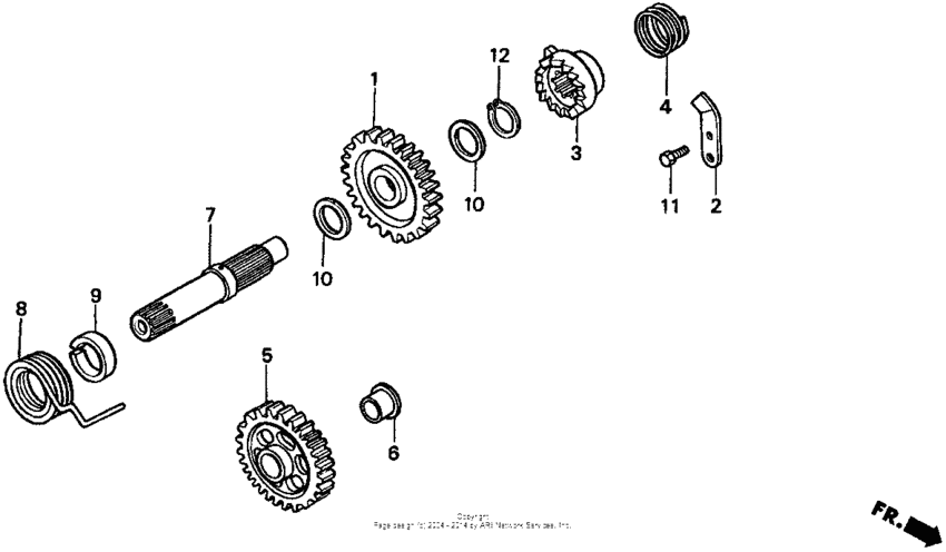 Kick starter spindle