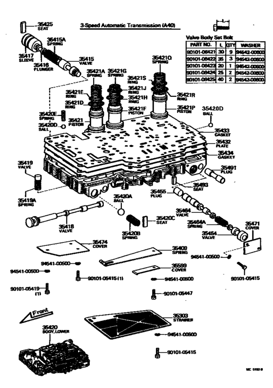 Valve Body & Oil Strainer (Atm)