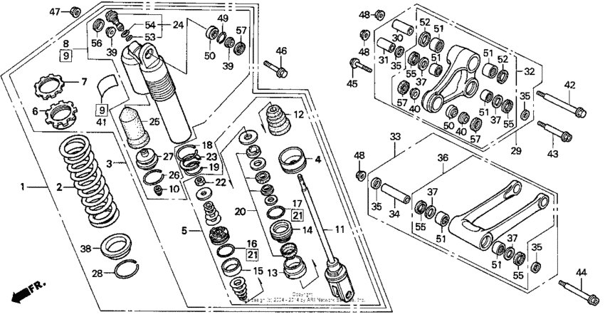 Rear shock absorber 92-93