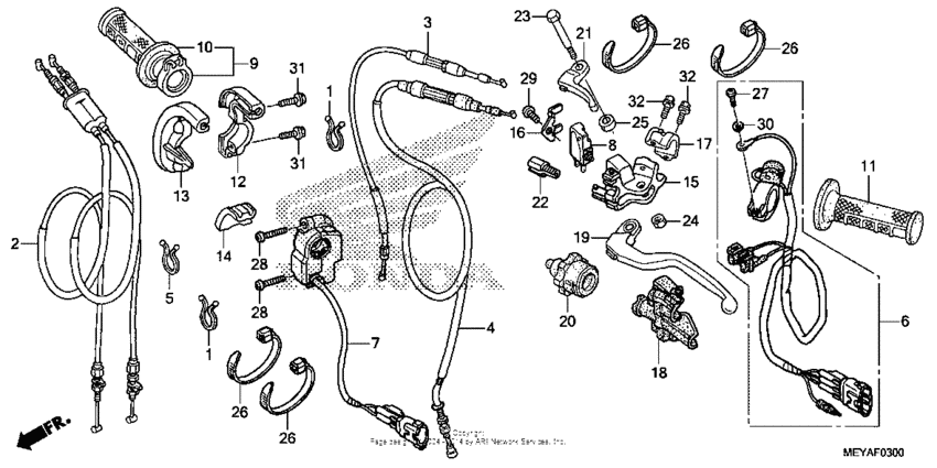 Handle lever + switch + cable