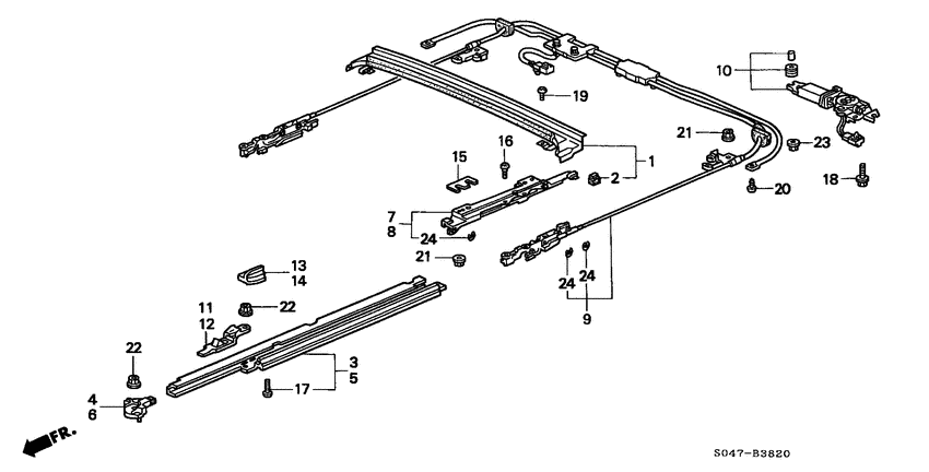 Roof slide component