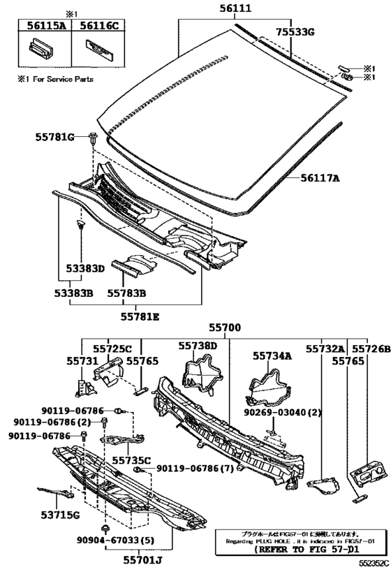 Cowl Panel & Windshield Glass