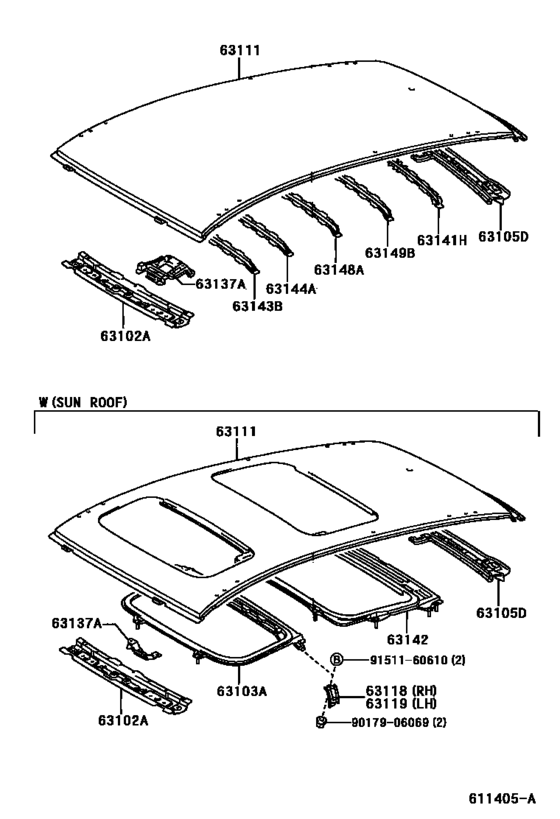 Roof Panel & Back Window Glass