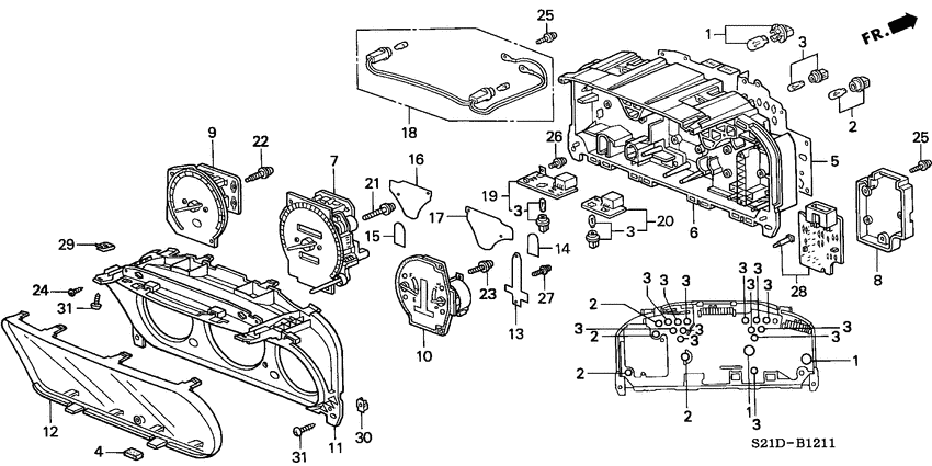 Combination meter components