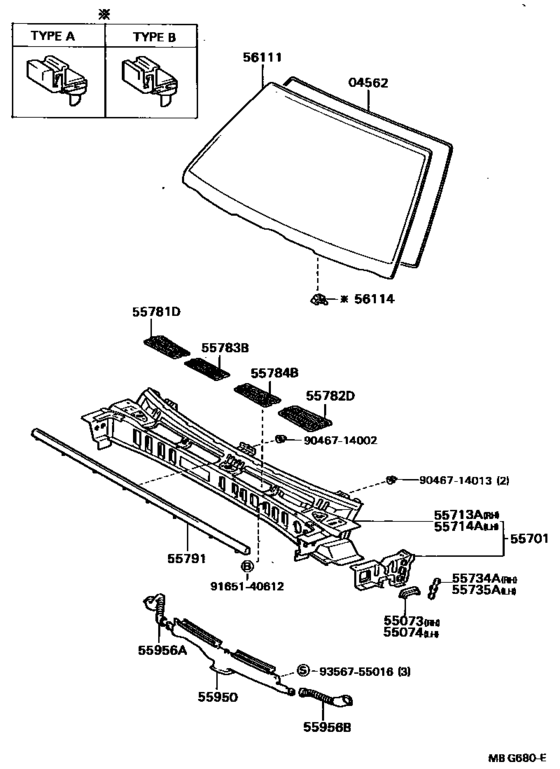 Cowl Panel & Windshield Glass