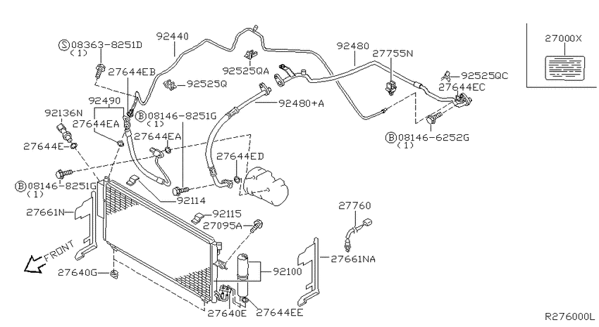 Condensor, liquid tank