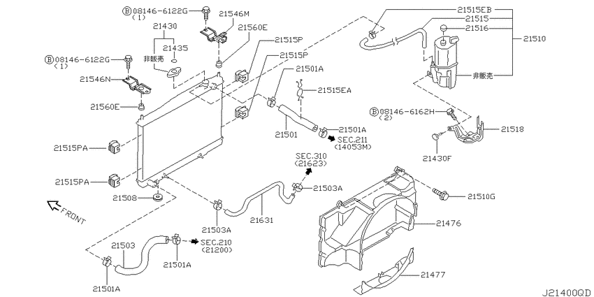 Radiator, shroud & fitting