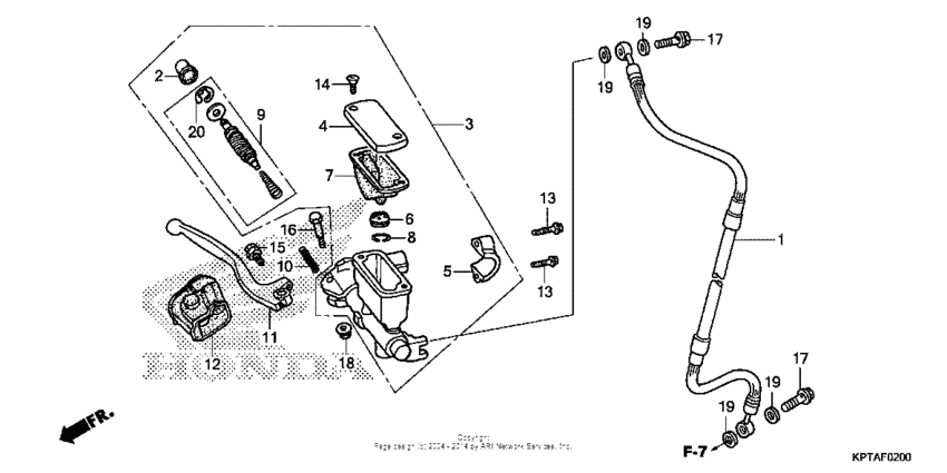 Front brake master cylinder