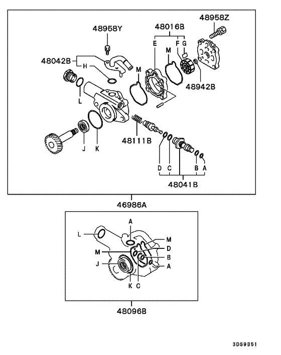 Rear steering oil pump