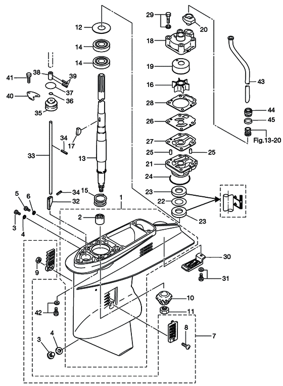 Gear case (drive shaft)