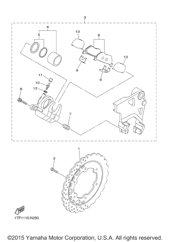 Rear brake caliper