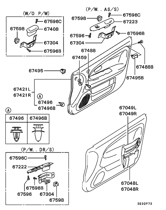 Front door trim & pull handle