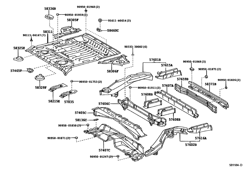 Rear Floor Panel & Rear Floor Member
