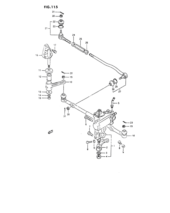Steering link and gear box